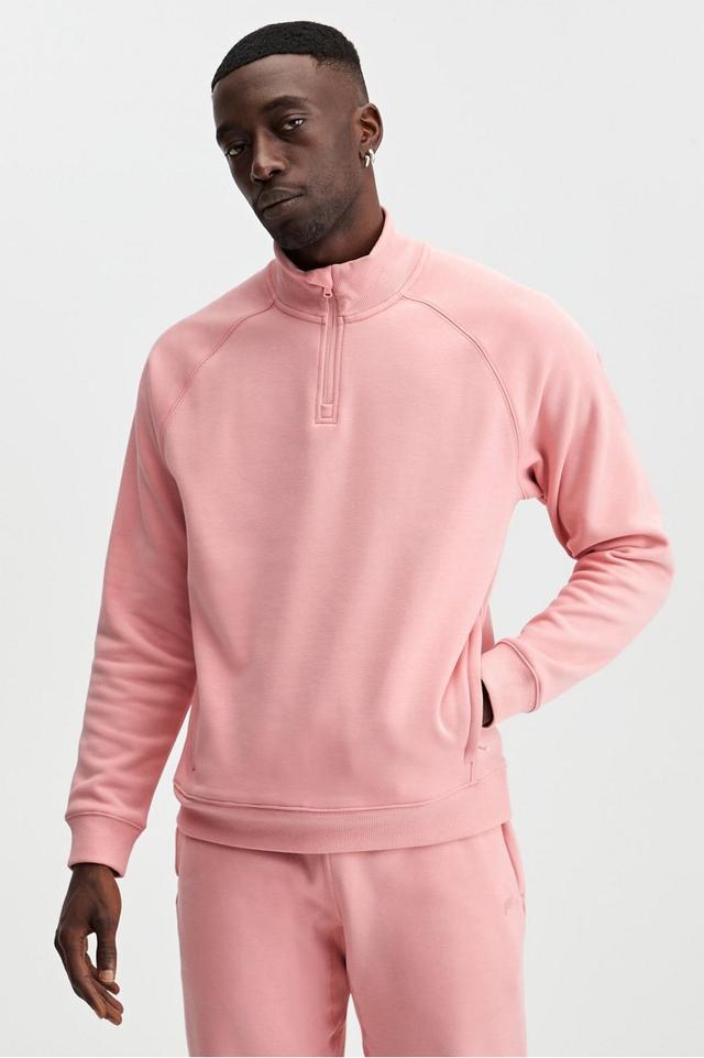 Fabletics Men The Go-To 1/4 Zip male Pink Clay Size L Product Image