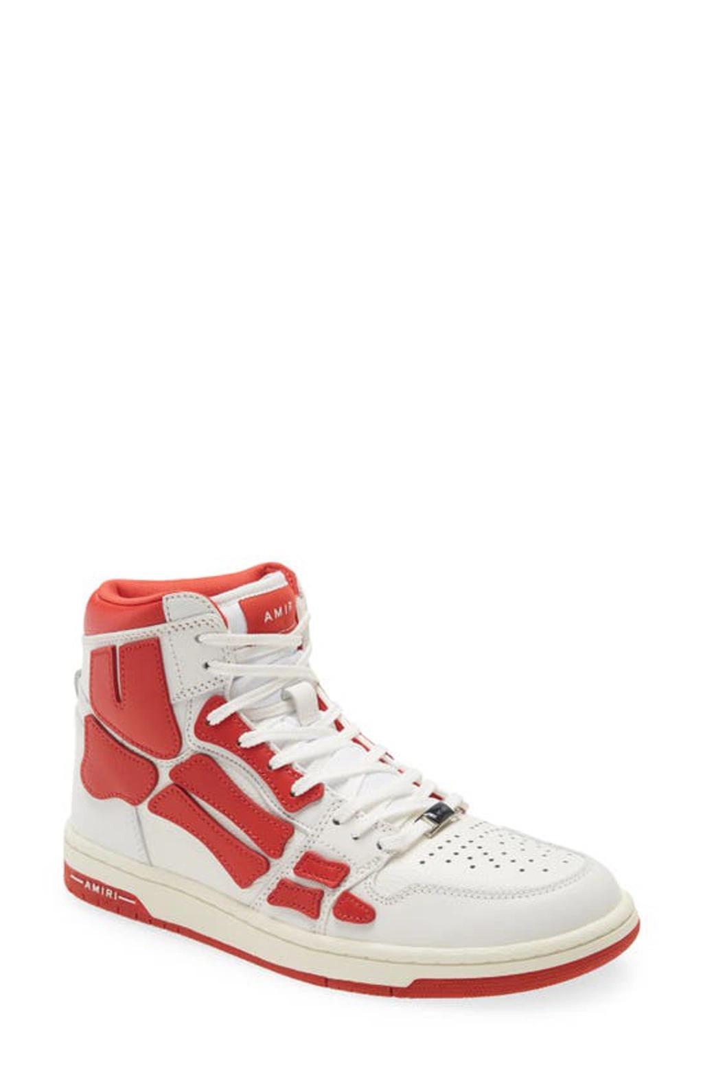 Skel High-top Sneakers In White Red Product Image