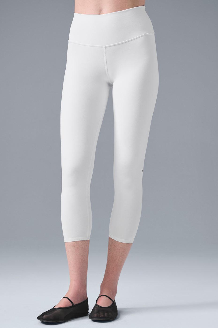 High-Waist Airbrush Capri - White Female Product Image