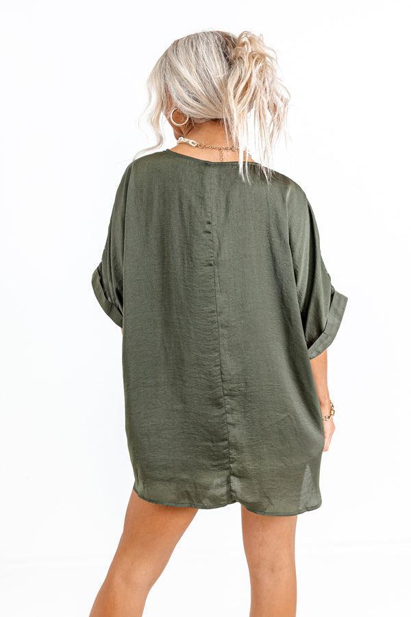 Chic Enterprise Shift Top In Olive Product Image