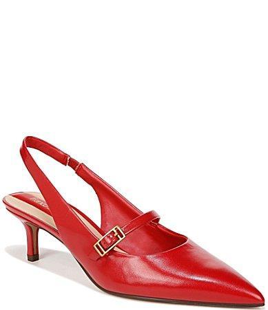 Franco Sarto Khloe Pointed Toe Slingback Kitten Heel Leather) High Heels Product Image