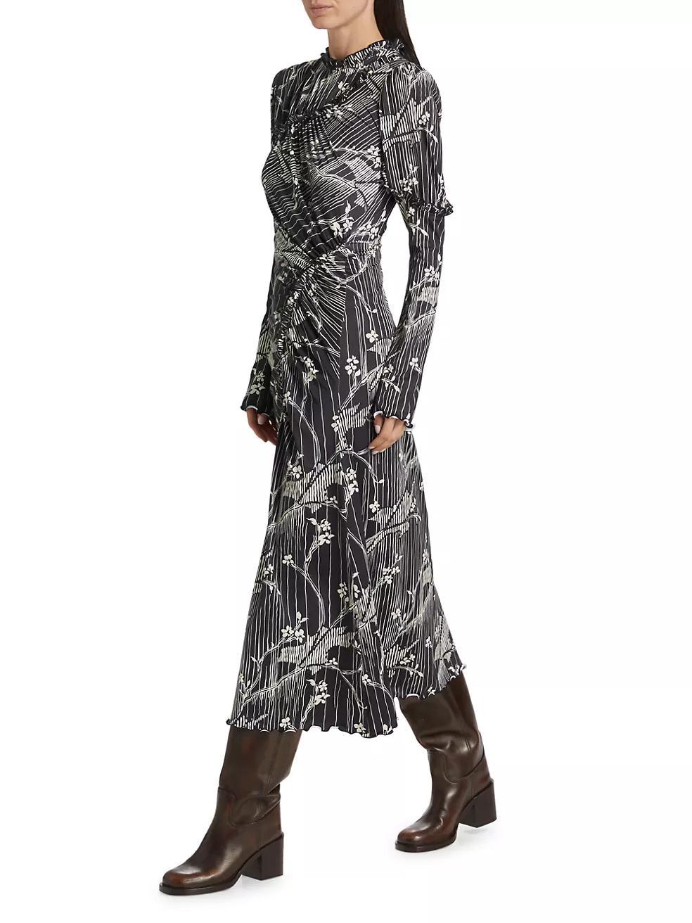 Floral Long-Sleeve Maxi Dress Product Image