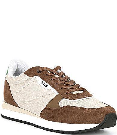 Hugo Boss Mens Kai Runner Lace Up Suede Sneakers Product Image