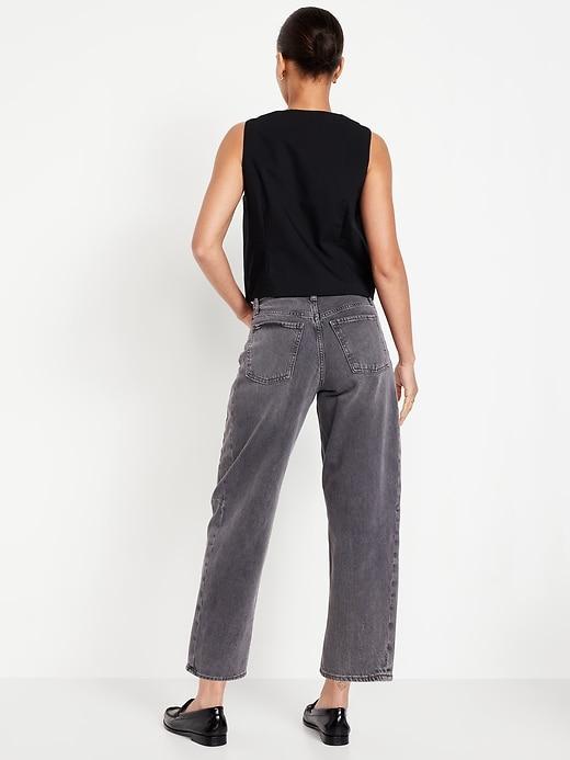 High-Waisted Barrel Ankle Jeans Product Image