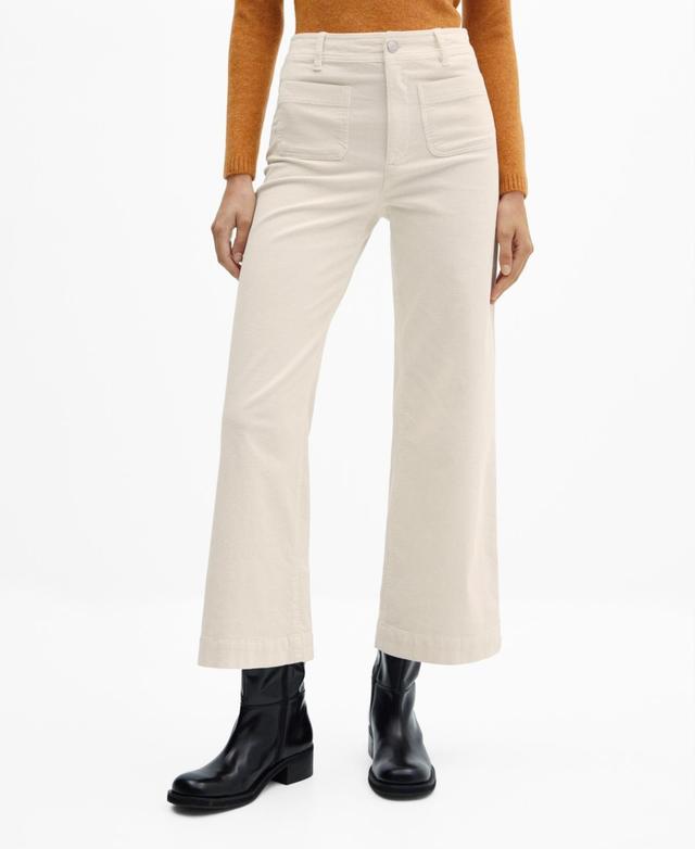 MANGO - Corduroy culotte trousers ecruWomen Product Image