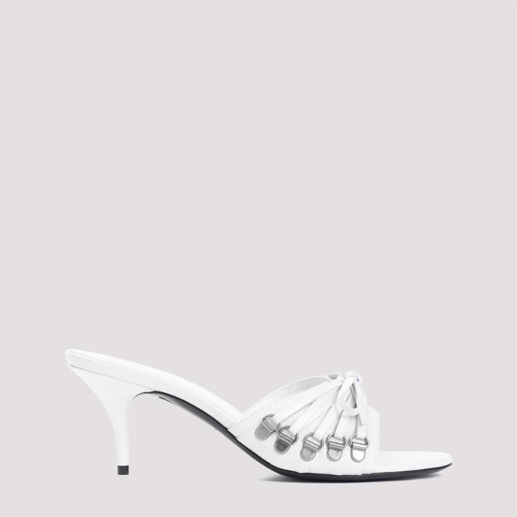 BALENCIAGA Cagole Leather Corset Sandals In White Product Image