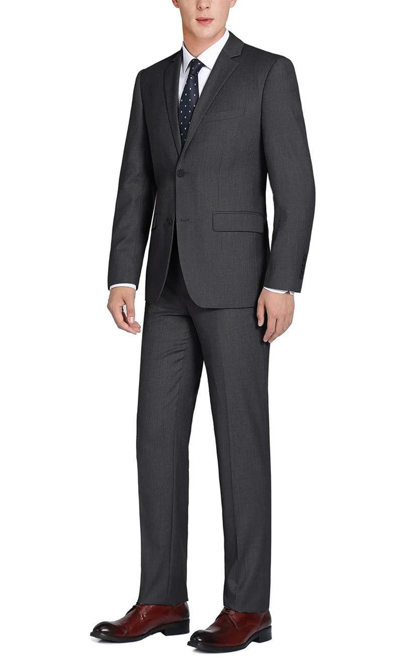 Vanderbilt Collection  - Classic 2 Piece Suit 2 Buttons Regular Fit In Charcoal Gray Product Image