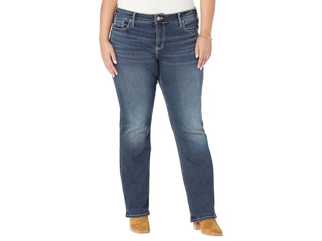 Silver Jeans Co. Plus Size Elyse Mid-Rise Slim Bootcut Jeans W03607EDB445 (Dark Indigo Wash) Women's Jeans Product Image