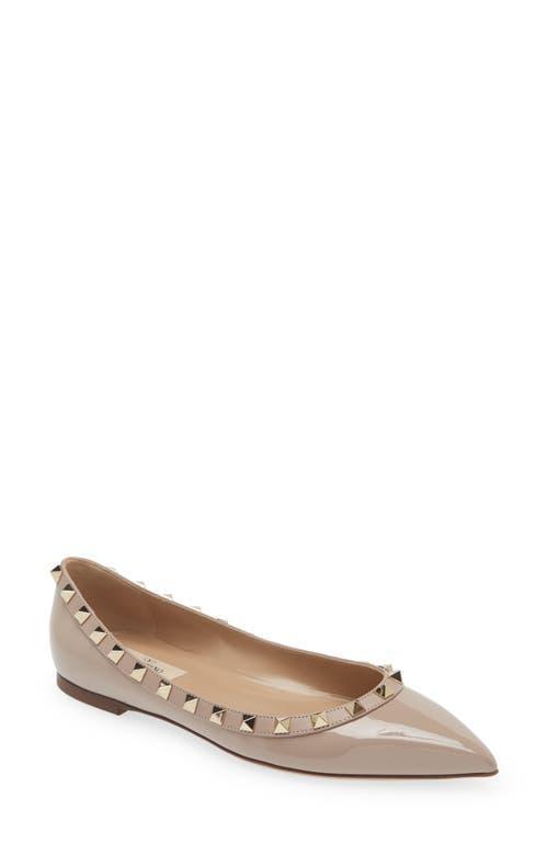 Valentino Garavani Rockstud Pointed Toe Ballerina Flat Product Image