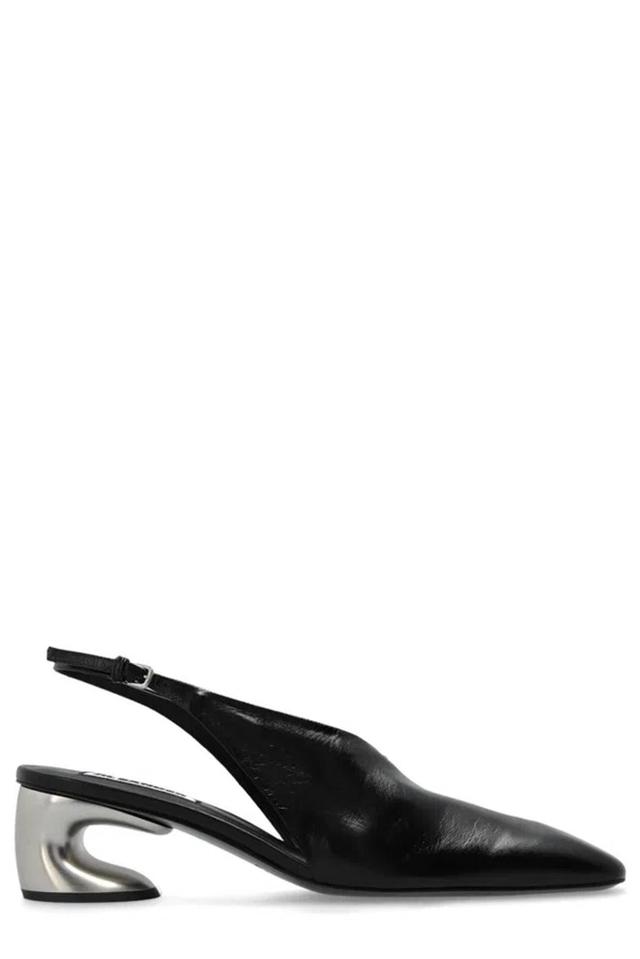 Sculpted Heel Slingback Pumps In Black Product Image