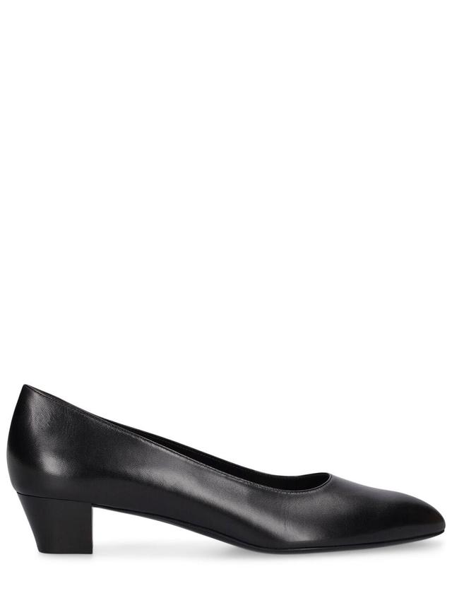 THE ROW Almond Leather Pumps In Black Product Image