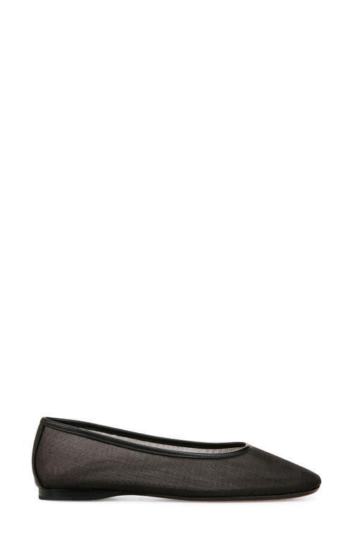 Leah Mesh Square-toe Ballerina Flats In Black Product Image