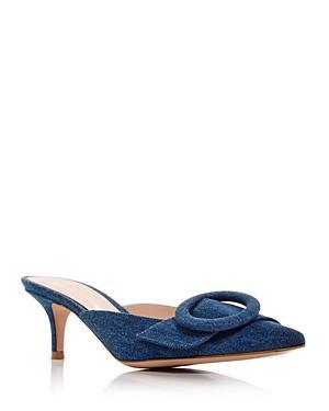 Suede Buckle Point-Toe Mules Product Image