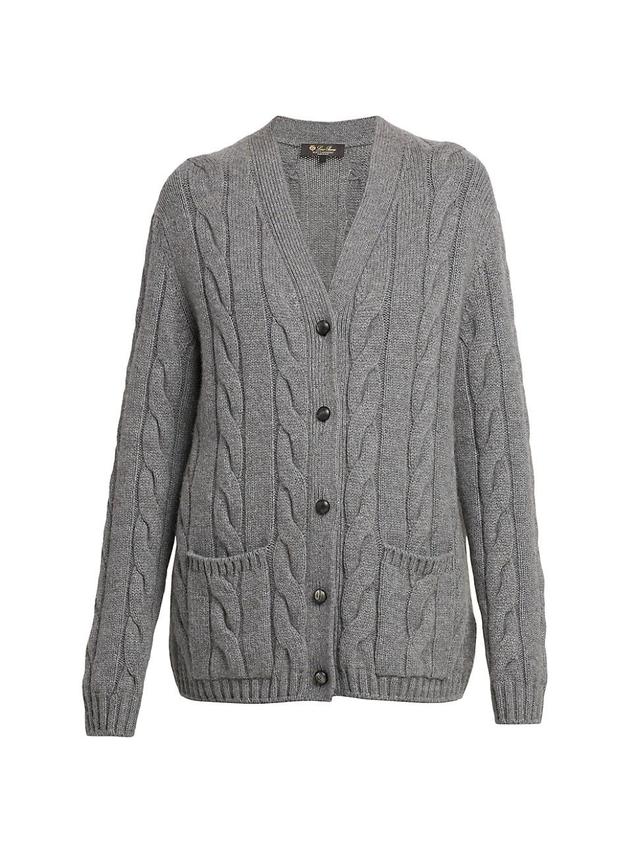 Womens Cable-Knit Cashmere Cardigan Product Image