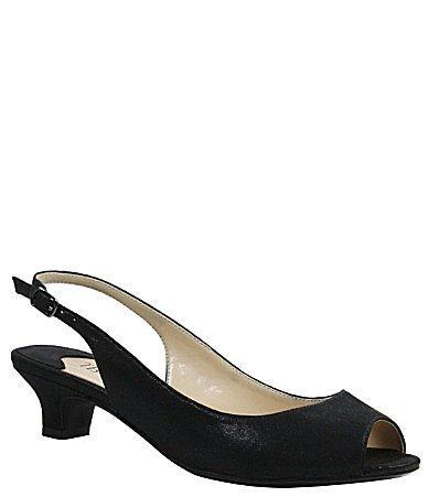 J. Renee Jenvey Satin Slingback Peep Toe Sandals Product Image