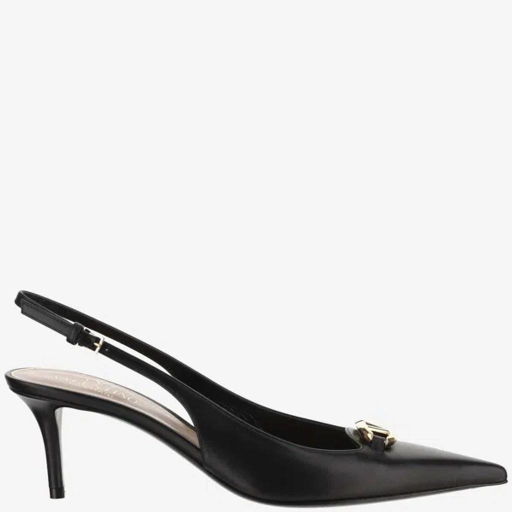 VALENTINO GARAVANI Vlogo The Bold Edition Slingback Décolleté In 60mm Calf Leather In Black Product Image