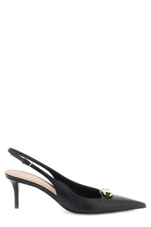 VALENTINO GARAVANI Vlogo The Bold Edition Slingback Décolleté In 60mm Calf Leather In Black Product Image