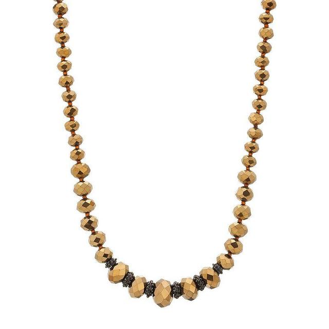 1928 Two Tone Bead Necklace, Womens, Black Product Image