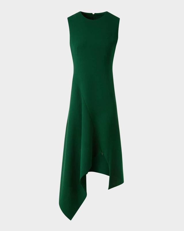 High-Low Wool Crepe Midi Dress Product Image