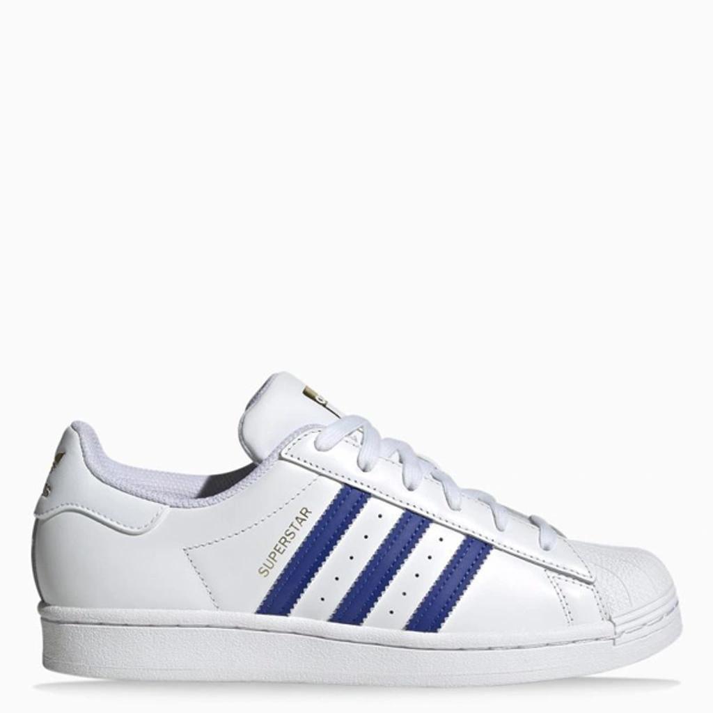 ADIDAS ORIGINALS White/blue Superstar Sneakers Product Image