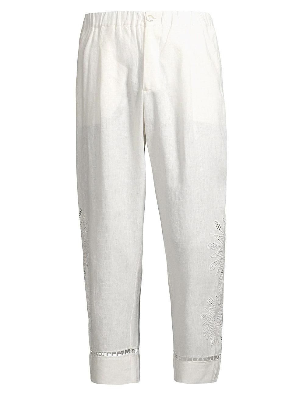 Off-White Maxi Sunset Richelieu Embroidered Pants, OFF-WHITE / L Product Image