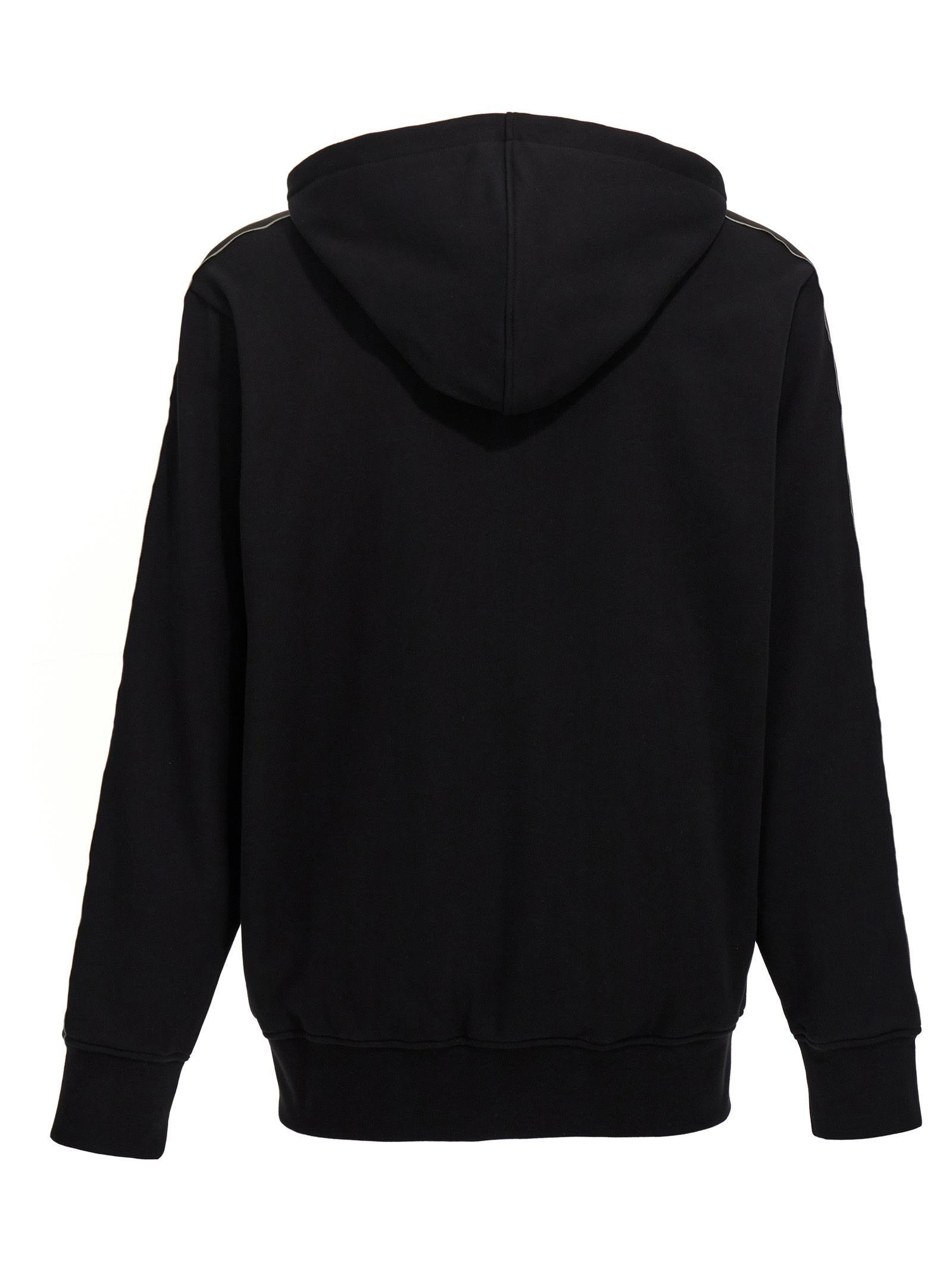 Black Zip-up Hoodie With Logo Tape Product Image