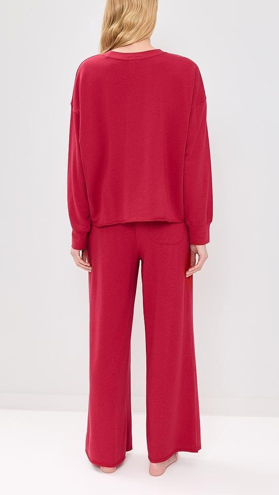 Polo Ralph Lauren French Terry Long Sleeve Pajama Set | Shopbop Product Image