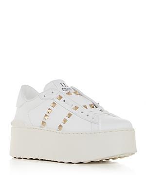 Womens Flatform Rockstud Untitled Sneakers In Calfskin Product Image