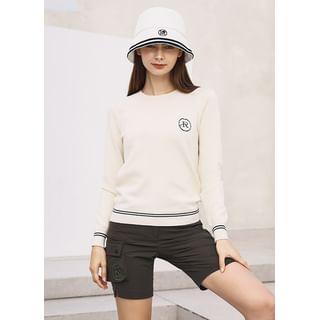 "QoG" Golf Contrast-Trim Waffle-Knit Top Product Image