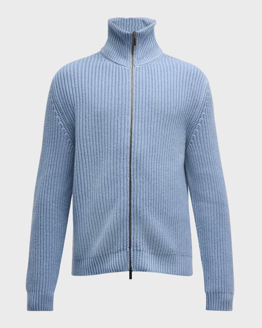 Mens Carino Stonewashed Cashmere Full-Zip Sweater Product Image