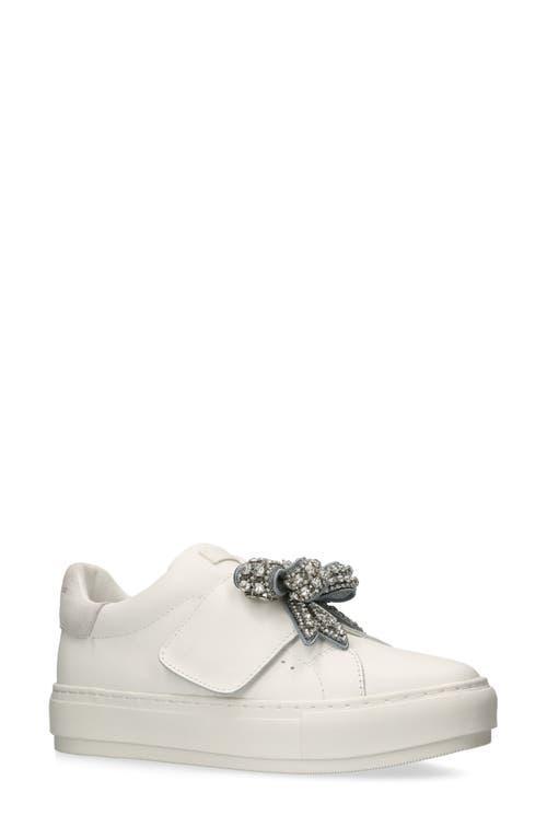 Kurt Geiger London Laney Eagle Head Crystal Bow Leather Platform Sneakers Product Image