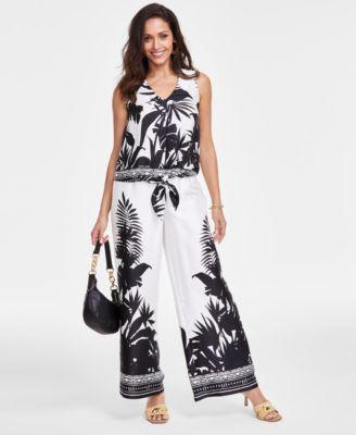 Women's Printed Wide-Leg Pants, Created for Macy's Product Image