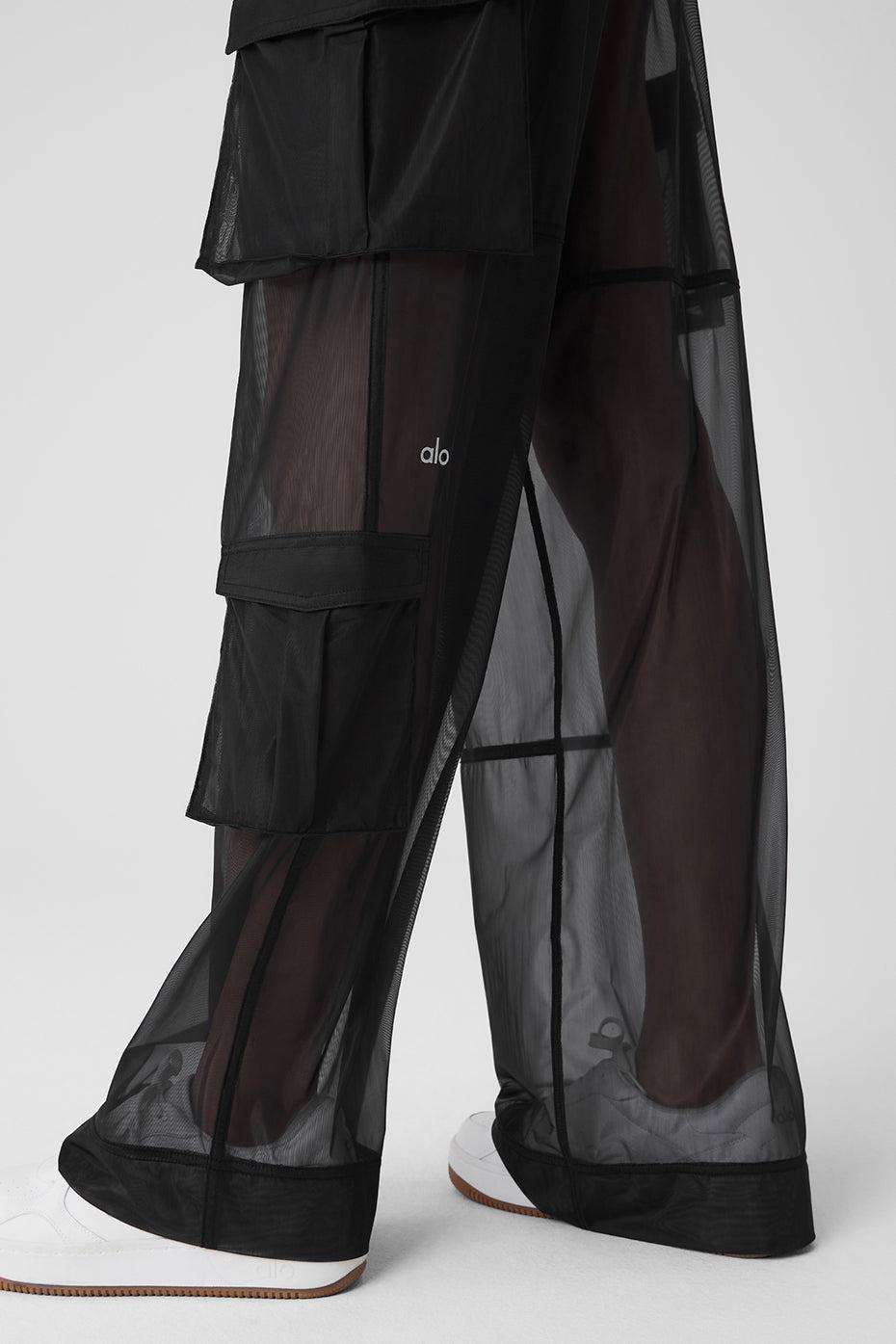 Sheer Effusion Cargo Wide Leg Trouser - Black Female Product Image