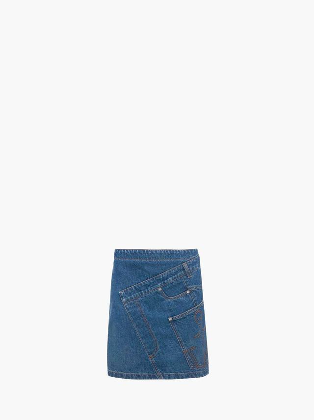 TWISTED MINI DENIM SKIRT in blue | JW Anderson US  Product Image