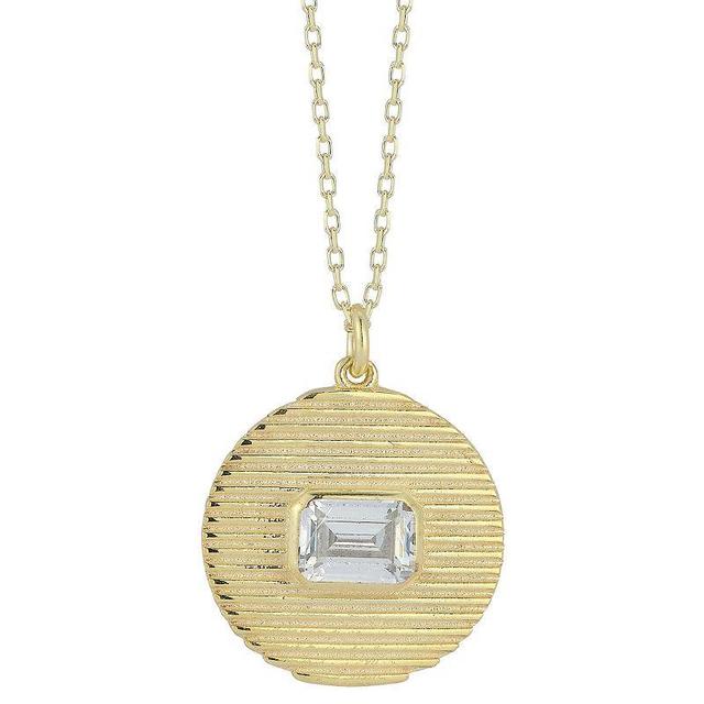 Sunkissed Sterling Cubic Zirconia Circle Pendant Necklace, Womens Gold Product Image