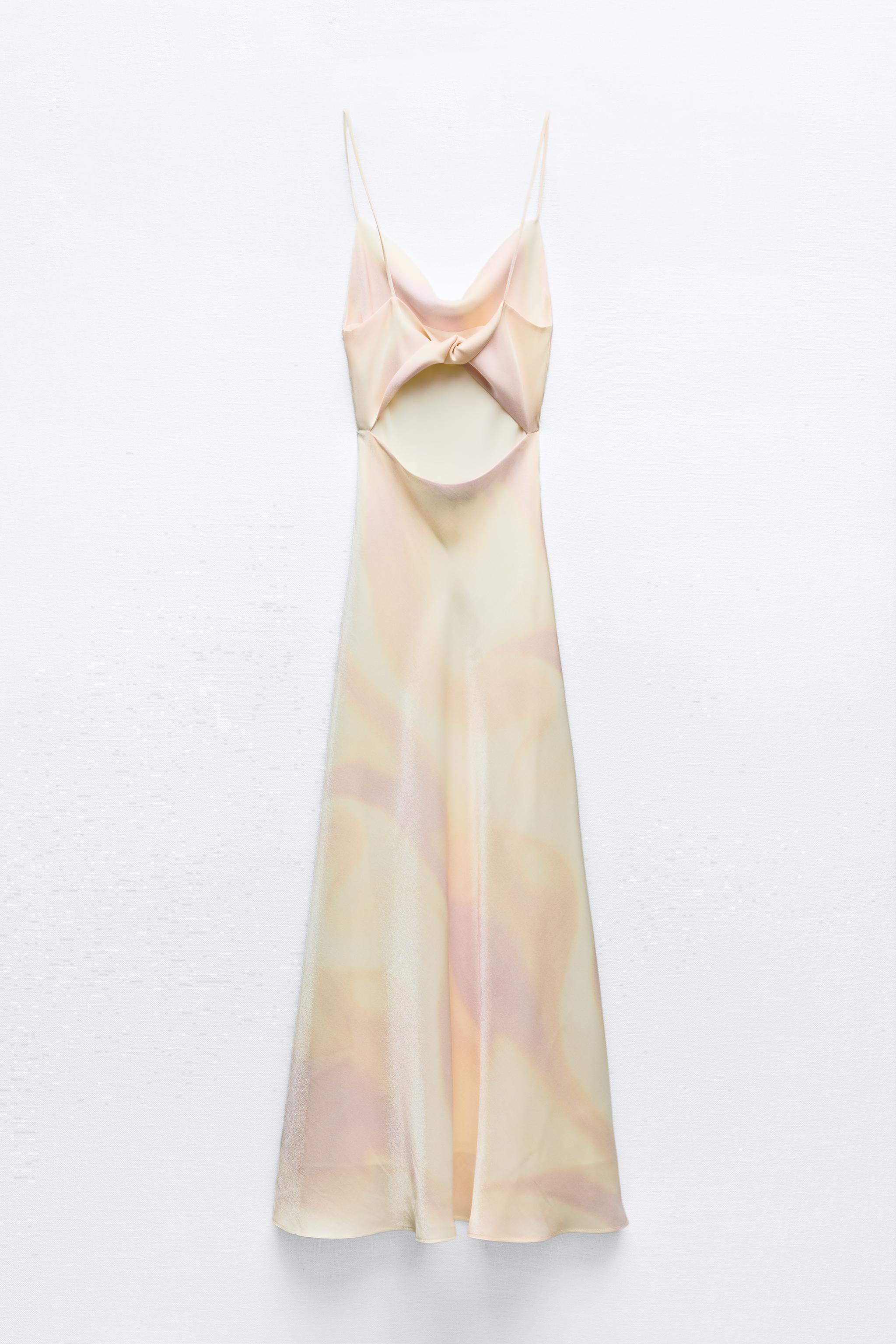 SATIN EFFECT FOIL MIDI DRESS Product Image