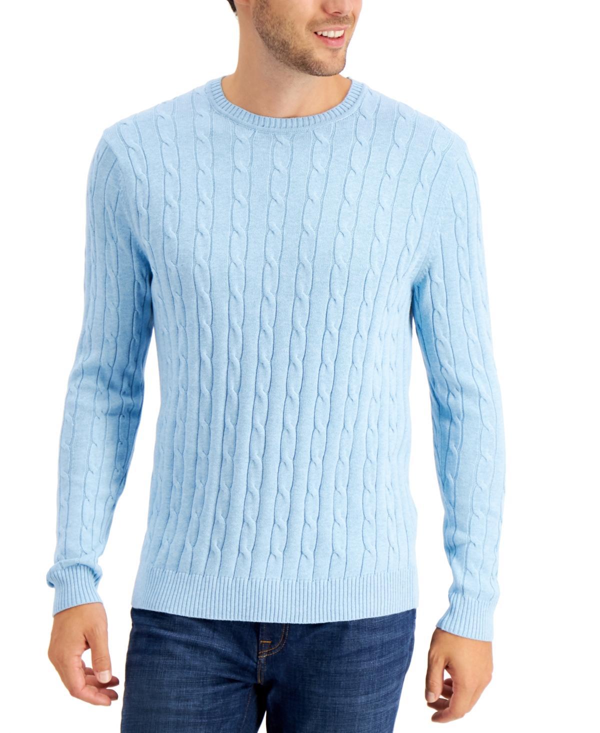 Club Room Mens Cable-Knit Cotton Sweater, Created for Macys Product Image