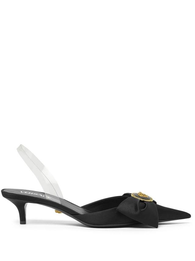 Alia 45 Satin Slingback Pumps In Black Product Image