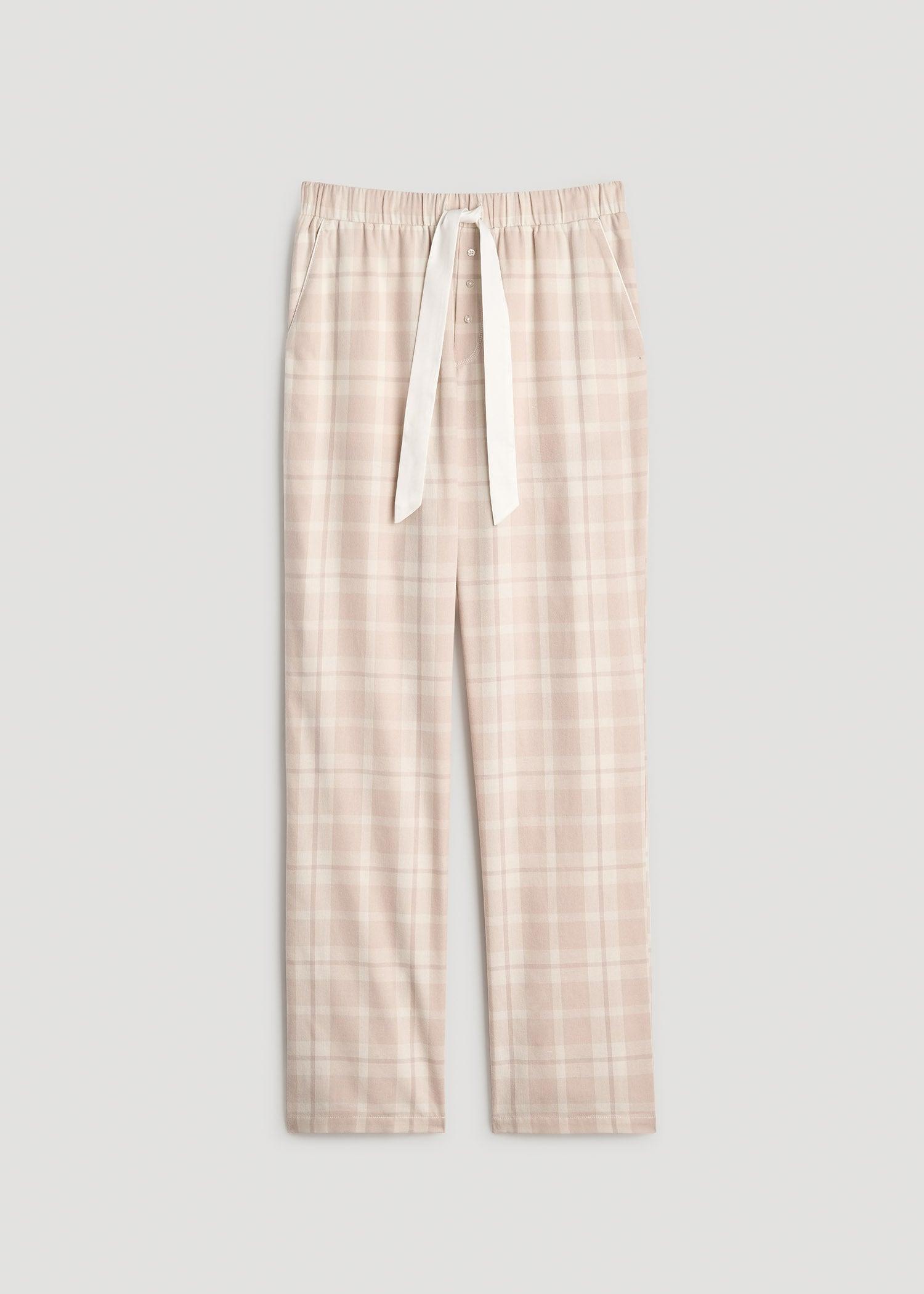 Open-Bottom Flannel Women's Tall Pajama Pants in Sandstorm Plaid Product Image