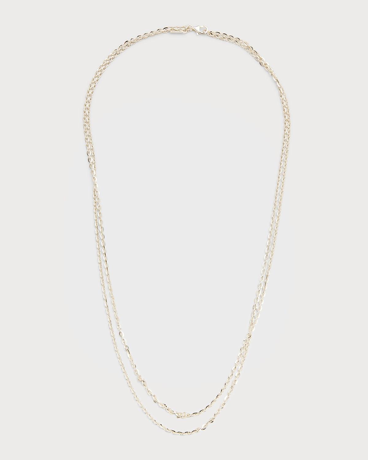 Mens Ice Double Chain Necklace, 22L Product Image