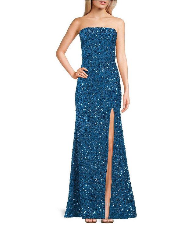 B. Darlin Sequin Strapless Long Dress With Train Product Image