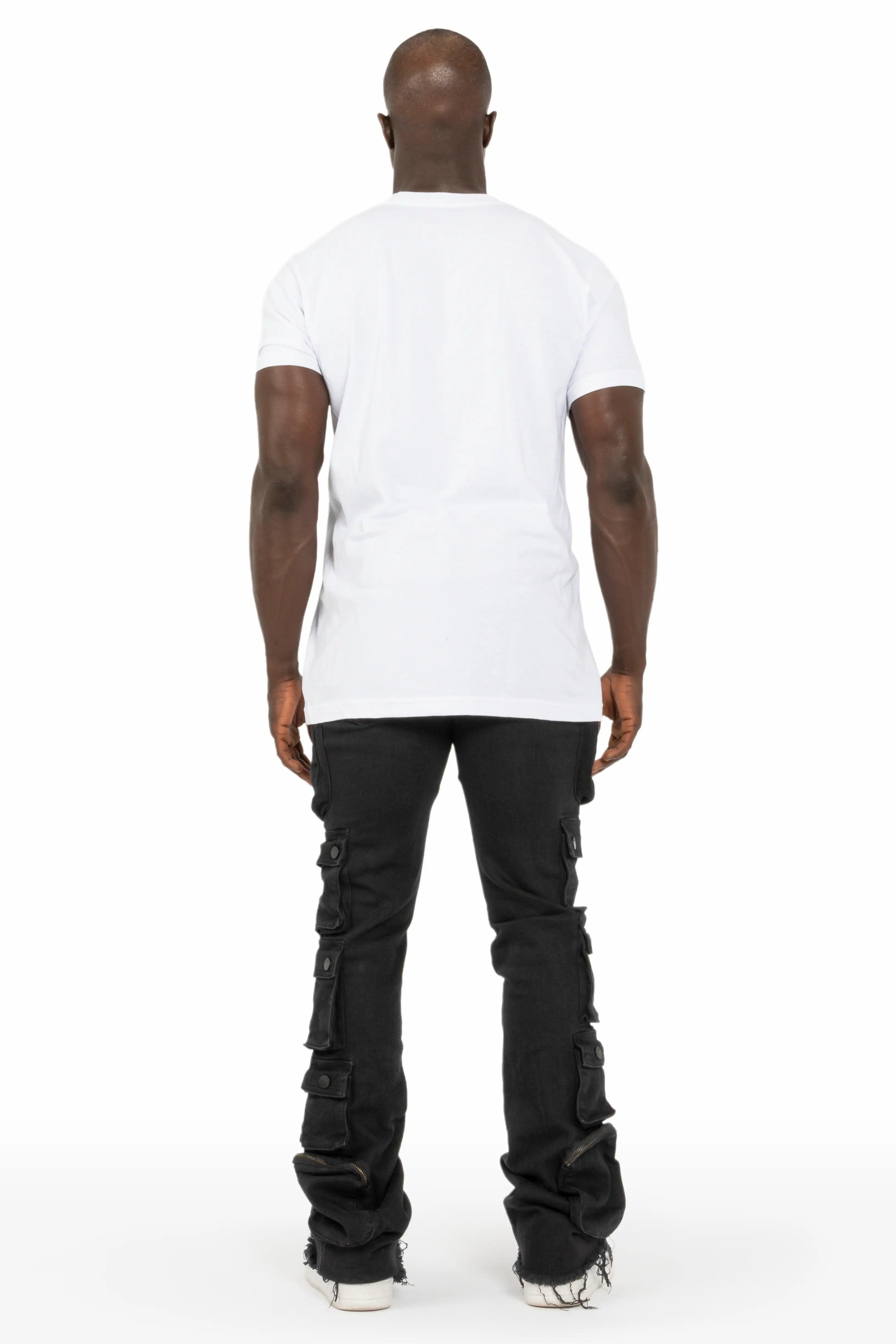 Konrad Black Cargo Stacked Flare Jean Male Product Image