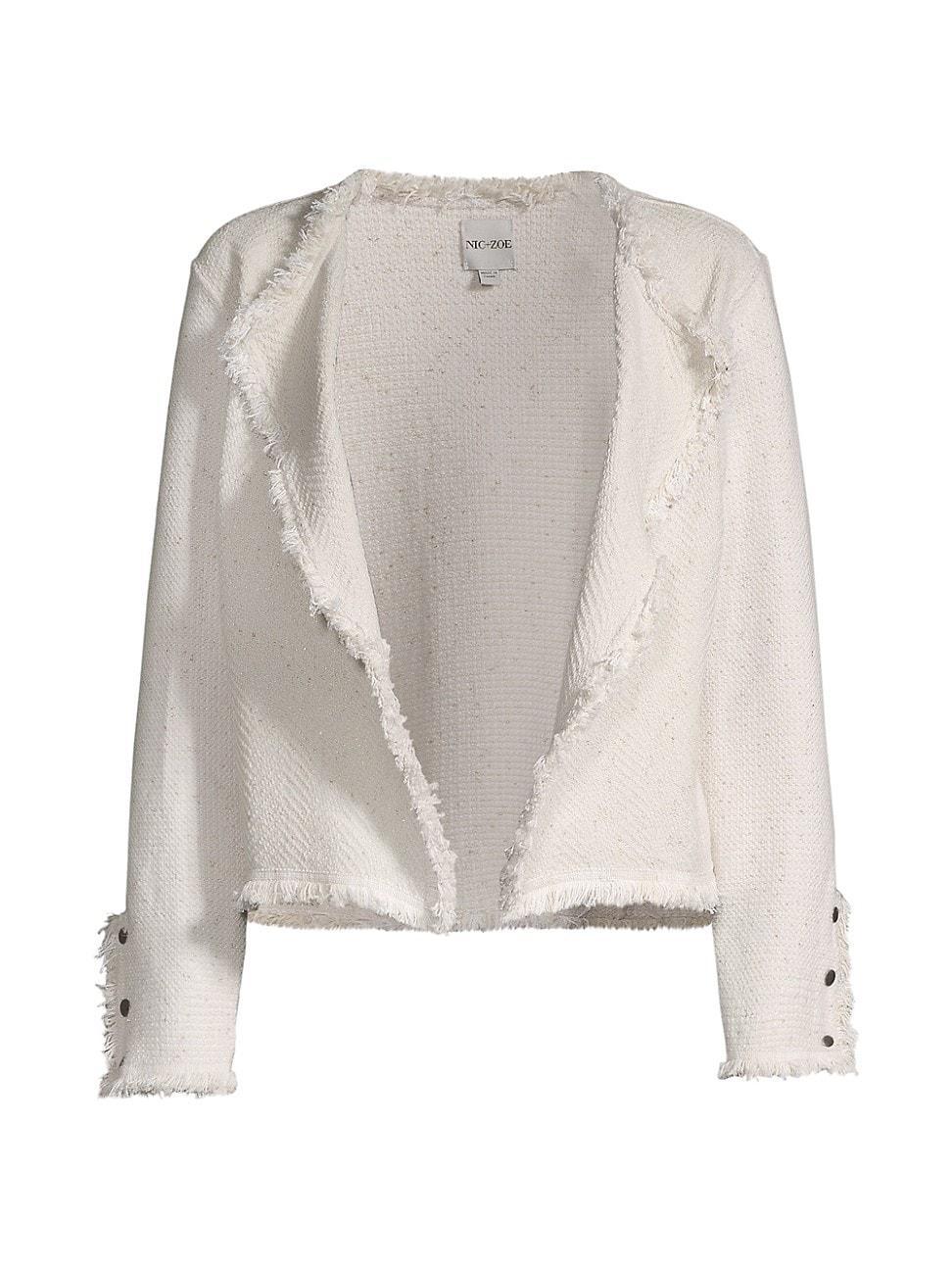 Nic+Zoe Metallic Fringe Trim Jacket Product Image