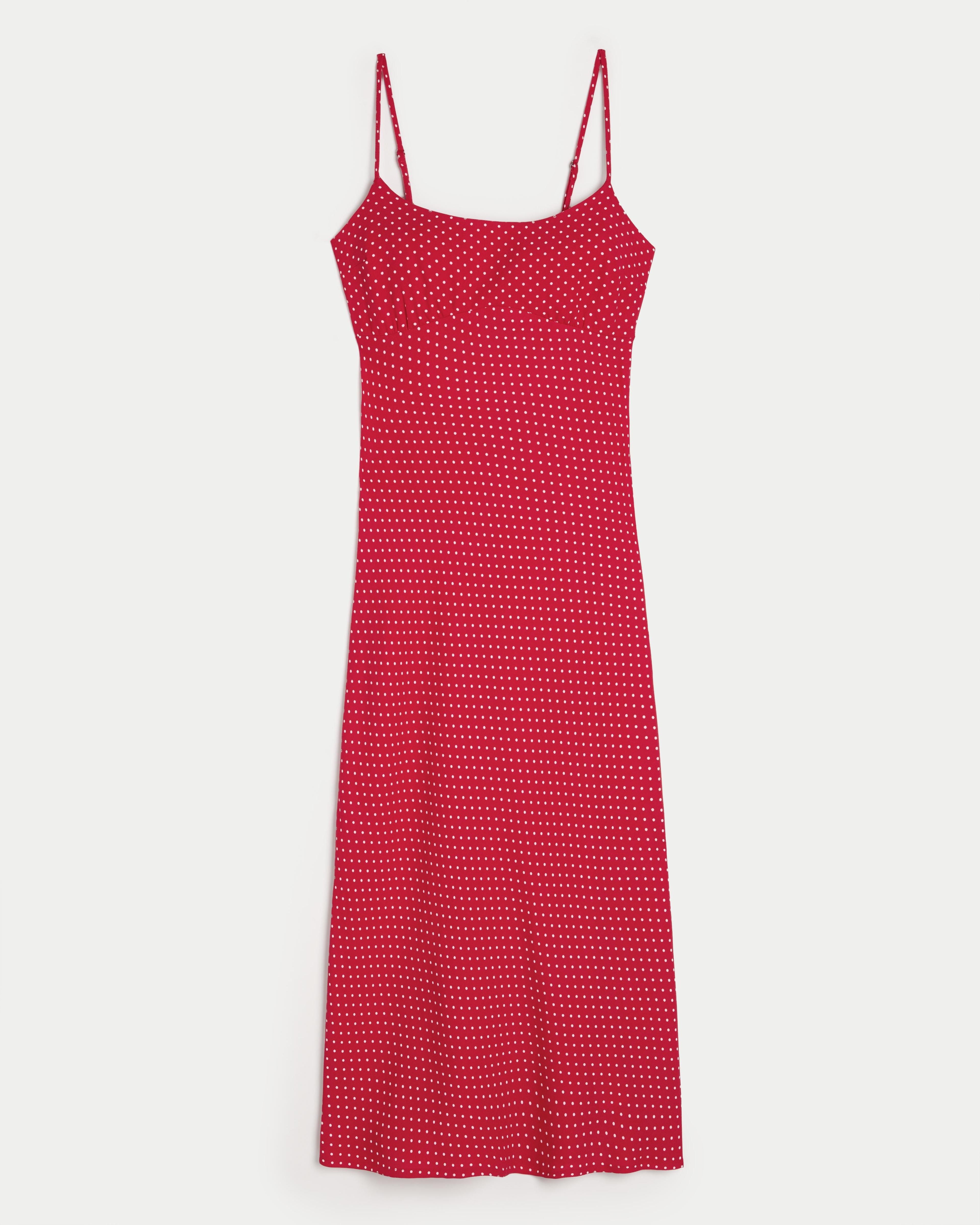 Crepe Open Back Midi Slip Dress Product Image