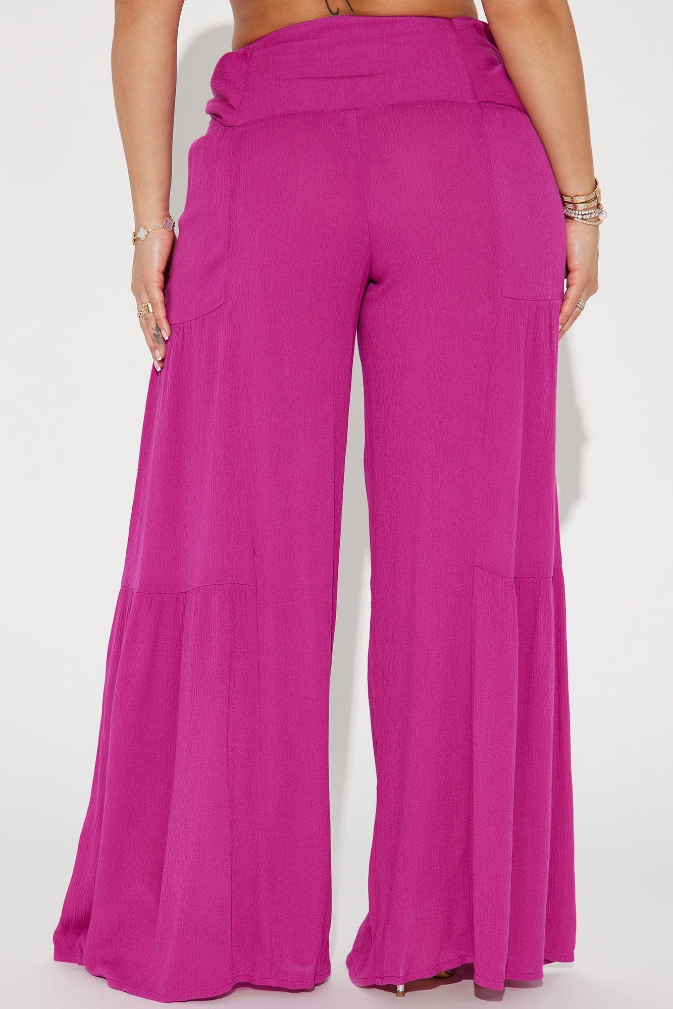 Somewhere Far Wide Leg Pant - Magenta Product Image