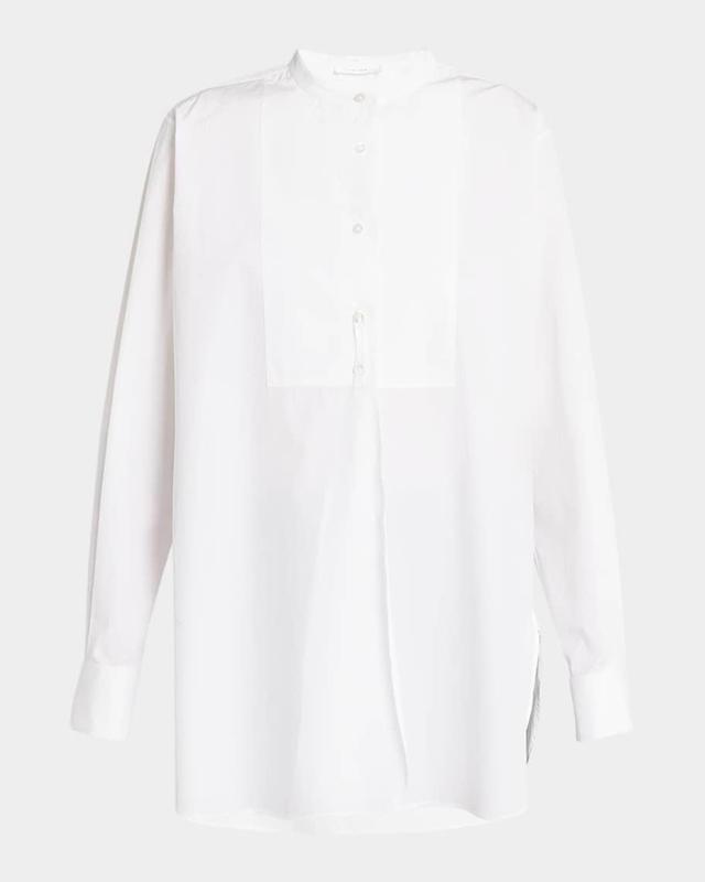 Amalia Oversized Bib-Front Collared Shirt Product Image