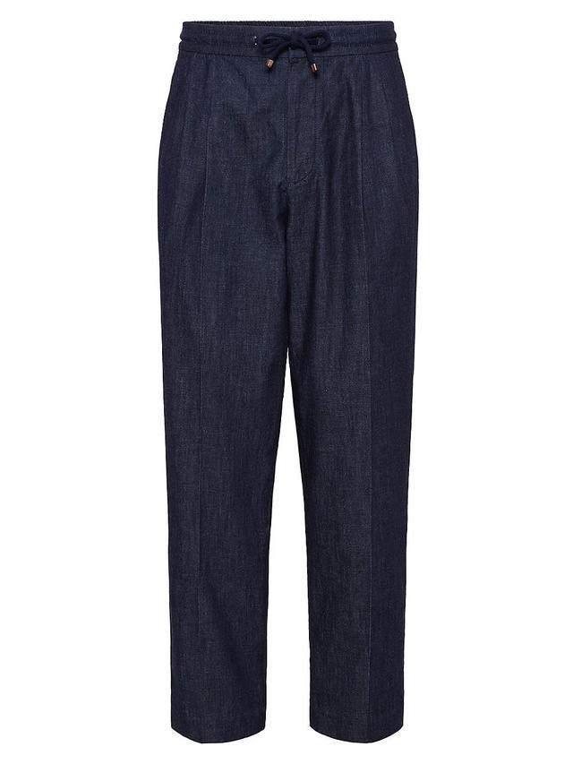 Mens Lightweight Denim Leisure Fit Trousers Product Image