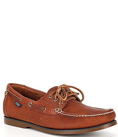 Polo Ralph Lauren Bienne Boat Shoe (Tan Oiled Tumbled Leather) Men's Flat Shoes Product Image