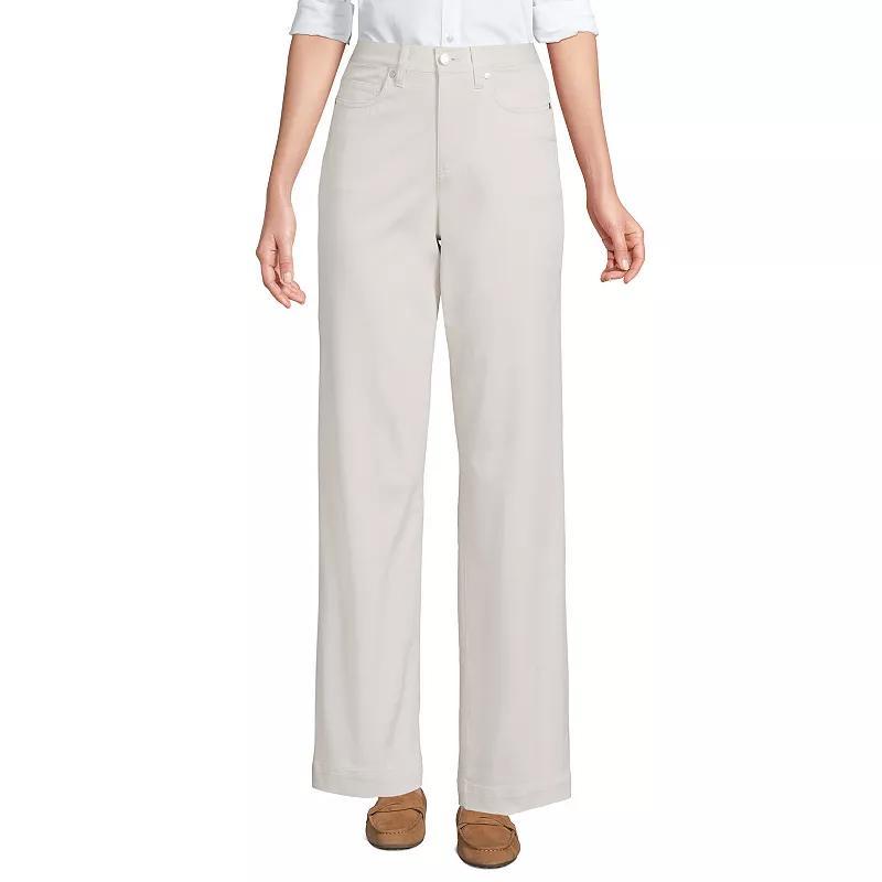 Womens Lands End High-Rise Wide Leg Chino Pants Product Image