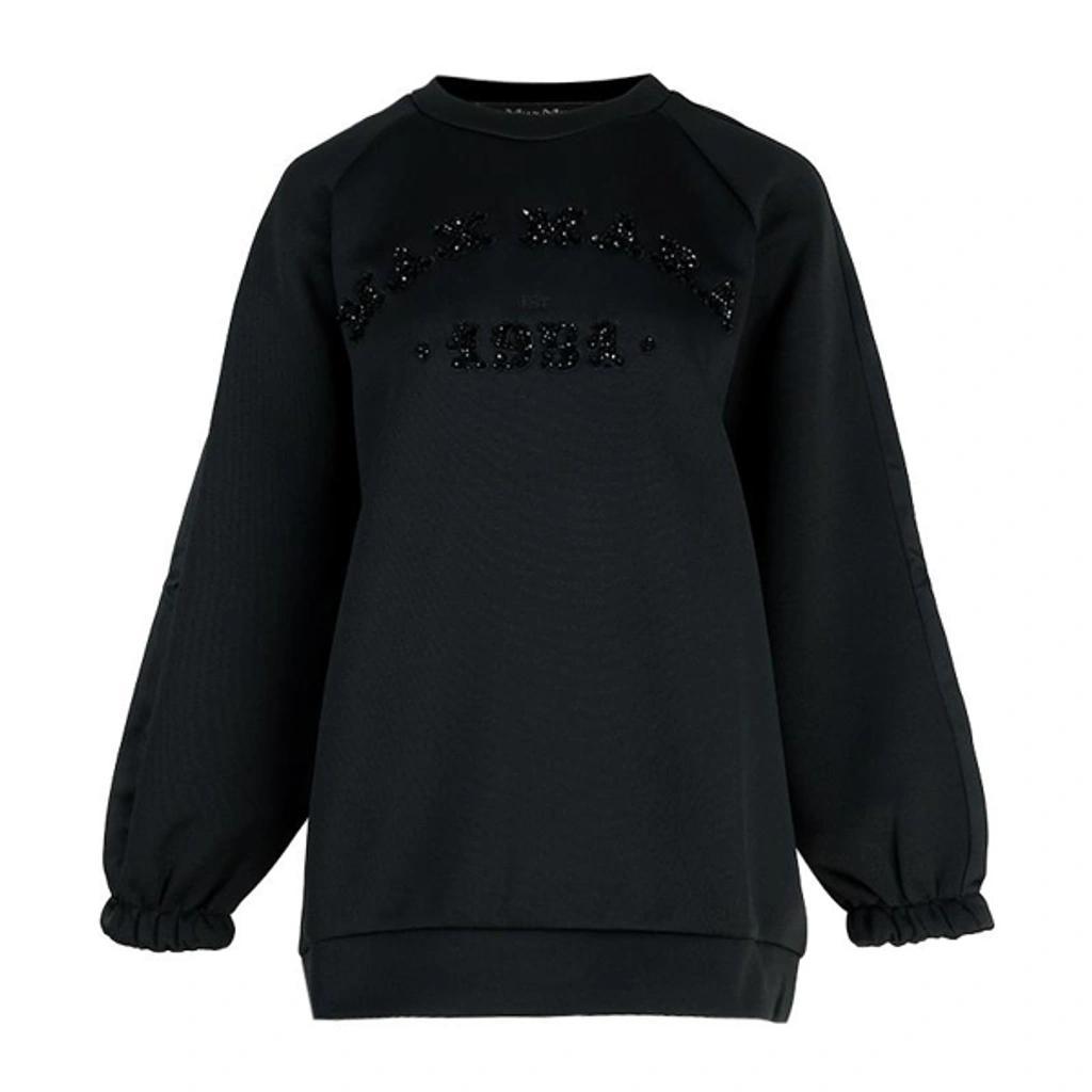 MAX MARA Bratto Logo Cotton-blend Sweatshirt In Black Product Image